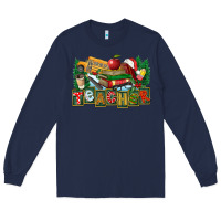 Navy Christmas Teacher Long Sleeve Tee - FaDigitalArtStudio