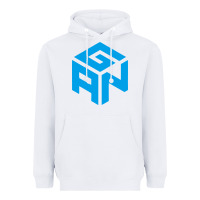 White gancube Heavyweight Hoodie - linhVisuals