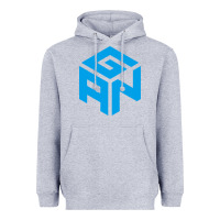 Heather Grey gancube Heavyweight Hoodie - linhVisuals