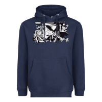 Navy guernica artwork Heavyweight Hoodie - linhVisuals
