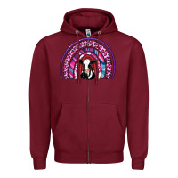 Burgundy rainbow cow Zipper Hoodie - AdoDesignShop