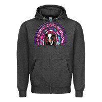 Charcoal Heather rainbow cow Zipper Hoodie - AdoDesignShop