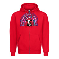Red rainbow cow Zipper Hoodie - AdoDesignShop