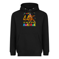 Black 44 years old birthday sloth dabbing 44th birthday sloth Heavyweight Hoodie - linhVisuals