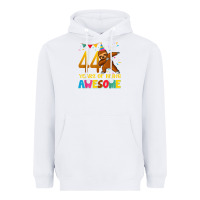 White 44 years old birthday sloth dabbing 44th birthday sloth Heavyweight Hoodie - linhVisuals