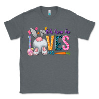Charcoal Heather Oh how he loves us Easter Day Classic Tee - HowdyJamesFarm