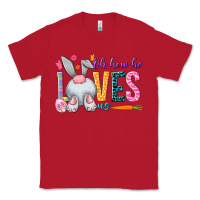 Red Oh how he loves us Easter Day Classic Tee - HowdyJamesFarm