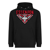 Black essendon fc Heavyweight Hoodie - linhVisuals