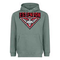 Sage essendon fc Heavyweight Hoodie - linhVisuals
