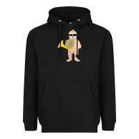 Black funny sloth wearing sunglasses playing french horn Heavyweight Hoodie - linhVisuals