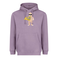 Lavender funny sloth wearing sunglasses playing french horn Heavyweight Hoodie - linhVisuals