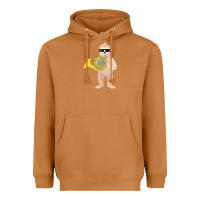 Meerkat funny sloth wearing sunglasses playing french horn Heavyweight Hoodie - linhVisuals