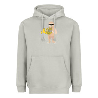 Moon Dust funny sloth wearing sunglasses playing french horn Heavyweight Hoodie - linhVisuals