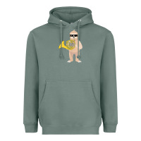 Sage funny sloth wearing sunglasses playing french horn Heavyweight Hoodie - linhVisuals