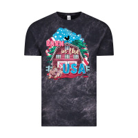 Cloud Black Barn in the USA Vintage Tee - FaDigitalArtStudio