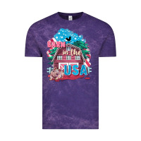 Cloud Purple Barn in the USA Vintage Tee - FaDigitalArtStudio