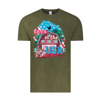 Vintage Olive Barn in the USA Vintage Tee - FaDigitalArtStudio