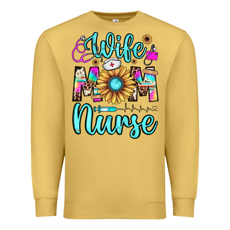 Wife Mom Nurse Premium Sweatshirt by JahusDesignShop | Teevron