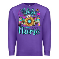 Purple wife mom nurse Premium Sweatshirt - JahusDesignShop
