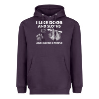 Plum i like dogs and sloths and maybe 3 people funny animals Heavyweight Hoodie - linhVisuals