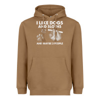 Toasted Coconut i like dogs and sloths and maybe 3 people funny animals Heavyweight Hoodie - linhVisuals