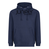 Navy juniper networks Heavyweight Hoodie - linhVisuals