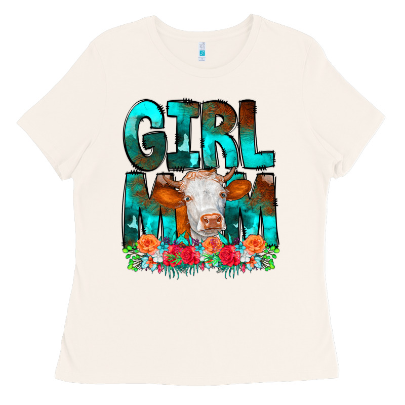 Girl Mom Cow Flowers Ladies Tee by CowCowDesign | Teevron
