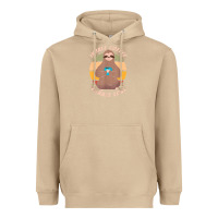 Mushroom inhale coffee exhale love sloth namaste yoga lover Heavyweight Hoodie - linhVisuals