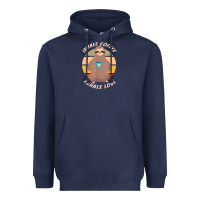 Navy inhale coffee exhale love sloth namaste yoga lover Heavyweight Hoodie - linhVisuals