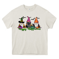 Cream Happy Halloween Gnome Pumpkin Heavy Core Tee - RanaPortraitStore