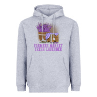 Heather Grey Farmers Market Fresh Lavender Heavyweight Hoodie - linhVisuals