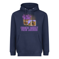 Navy Farmers Market Fresh Lavender Heavyweight Hoodie - linhVisuals