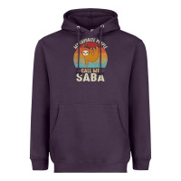 Plum mens my favorite people call me saba cute sloth lover grandpa premium Heavyweight Hoodie - linhVisuals