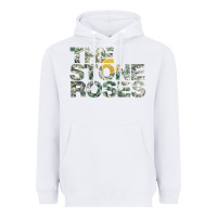 White THE STONE ROSES GREEN Heavyweight Hoodie - linhVisuals