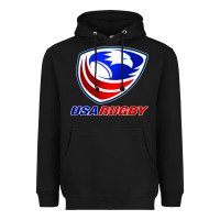 Black usa rugby Heavyweight Hoodie - linhVisuals