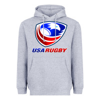 Heather Grey usa rugby Heavyweight Hoodie - linhVisuals