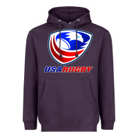 Plum usa rugby Heavyweight Hoodie - linhVisuals