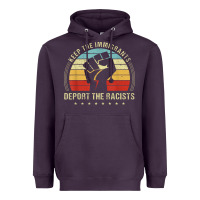 Plum keep the immigrants deport the racists Heavyweight Hoodie - linhVisuals