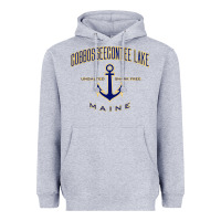 Heather Grey cobbosseecontee lake me pullover hoodie Heavyweight Hoodie - linhVisuals