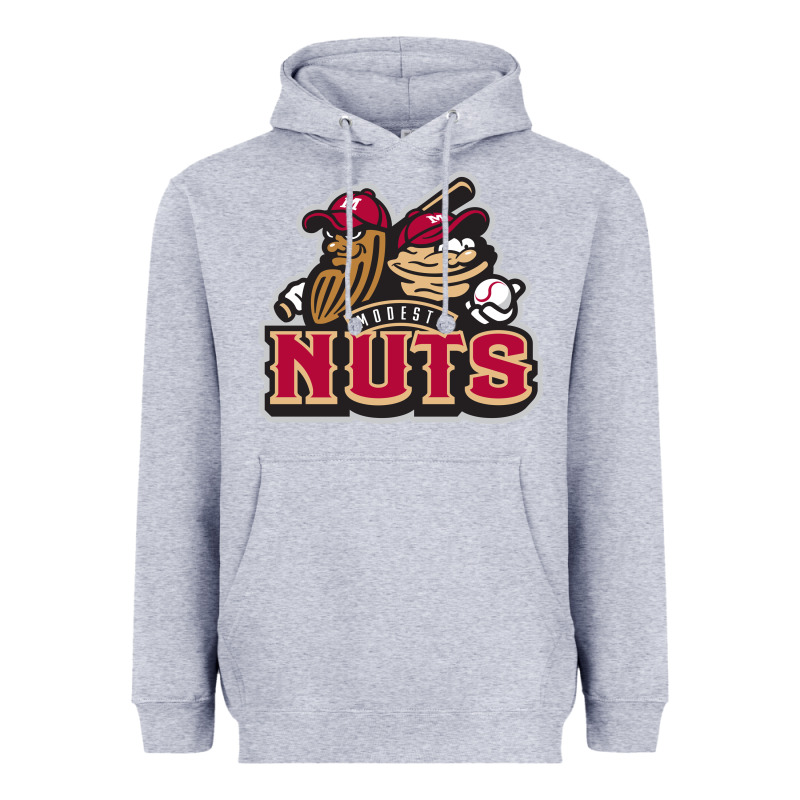 Modesto Nuts Baseball Heavyweight Hoodie by linhVisuals | Teevron