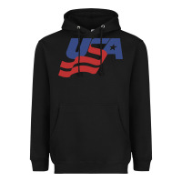 Black usa hockey simple Heavyweight Hoodie - linhVisuals