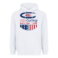 White usa curling team Heavyweight Hoodie - linhVisuals
