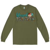 Army Green blessed teacher Long Sleeve Tee - BundleAndBundleShop