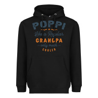 Black Mens Poppi Like a Regular Grandpa Funny Fathers Day Heavyweight Hoodie - linhVisuals