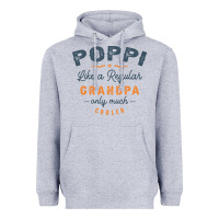 Heather Grey Mens Poppi Like a Regular Grandpa Funny Fathers Day Heavyweight Hoodie - linhVisuals