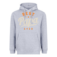 Heather Grey Mens Best Papa Ever Funny Fathers Day Heavyweight Hoodie - linhVisuals