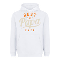 White Mens Best Papa Ever Funny Fathers Day Heavyweight Hoodie - linhVisuals