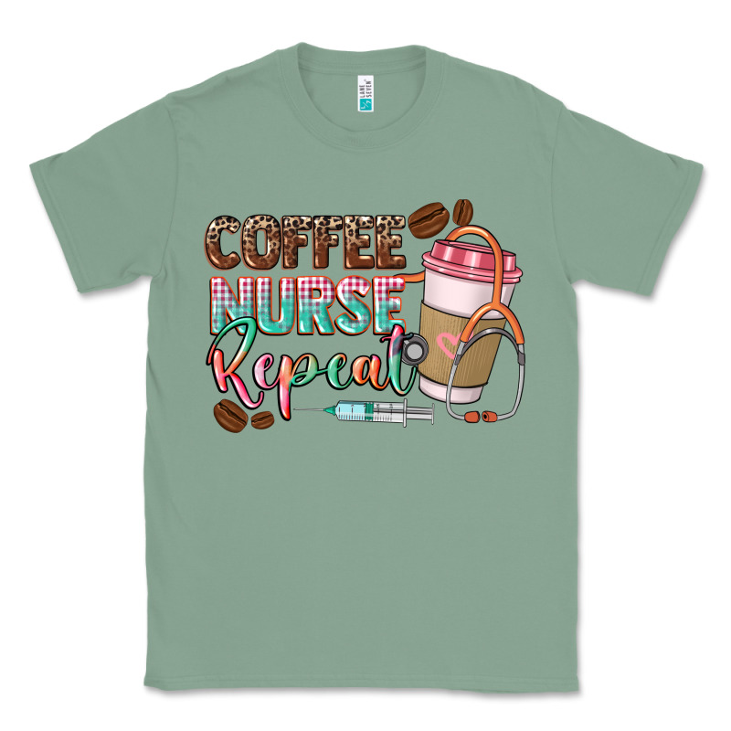 Coffee Nurse Repeat Classic Tee by CowGirlArtShop | Teevron