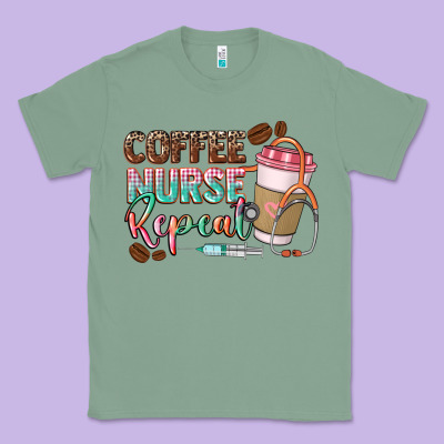 Coffee Nurse Repeat Classic Tee Designed By Cowgirlartshop