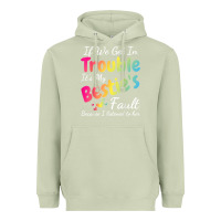 Matcha if we get in trouble it's my bestie's fault i listened her t shirt Heavyweight Hoodie - linhVisuals